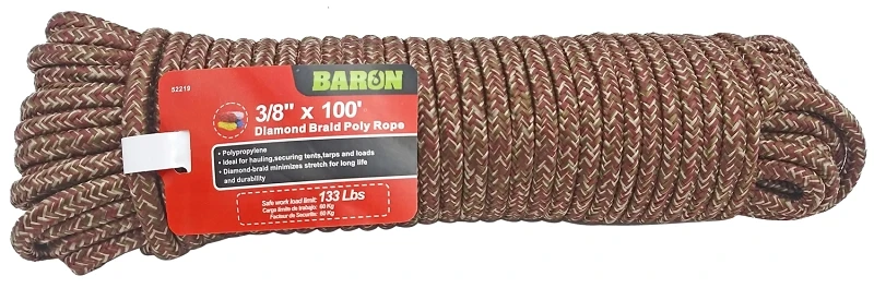 3/8 In. X 100 Ft. Camouflage Diamond Braided Polypropylene Rope - Durable & Versatile