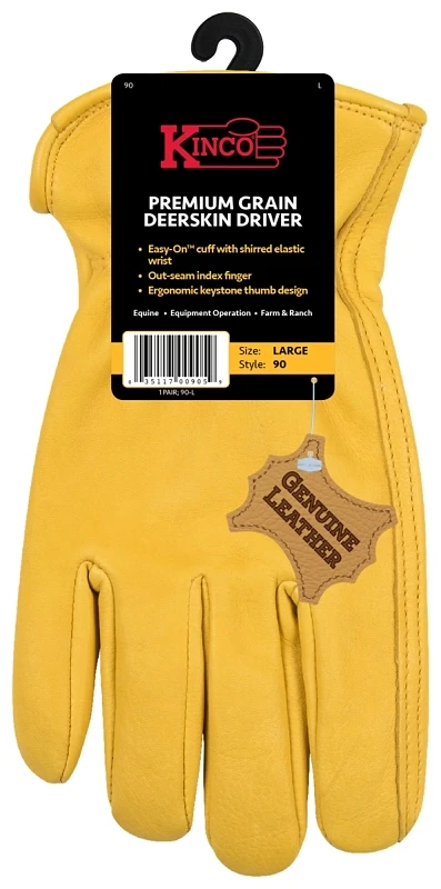 90w-m Women's Medium Gold Deerskin Driver Gloves With Keystone Thumb