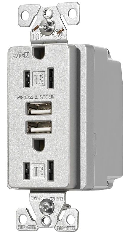 15a Duplex Receptacle With Usb Ports, 125v, Oil Rubbed Bronze Finish