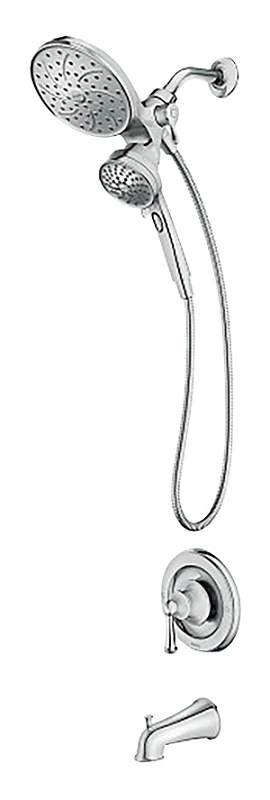 Brecklyn Single Handle 6-spray Tub And Shower Faucet With Magnetix Rain Shower Head In Chrome