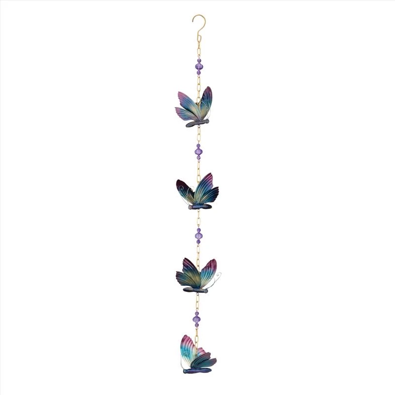 41 In. Multicolored Hanging Butterfly Ornament - Outdoor Decoration
