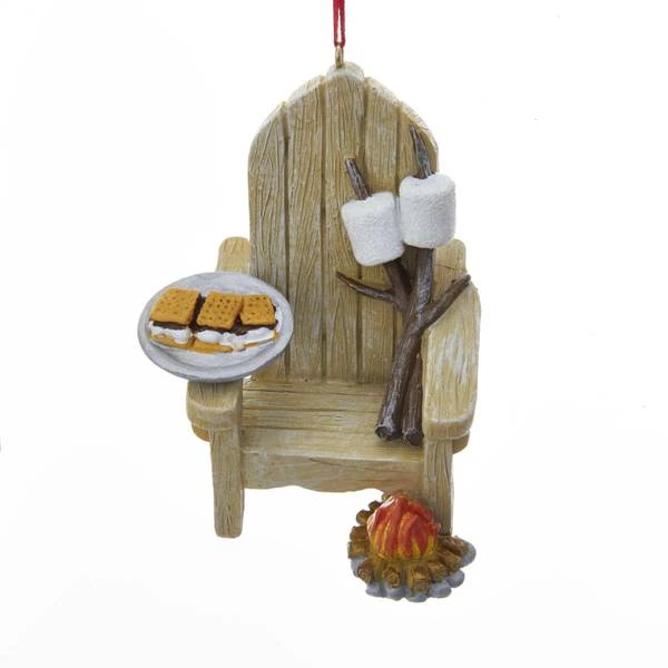 Resin Adirondack Chair And Plate Of S'mores Christmas Ornament