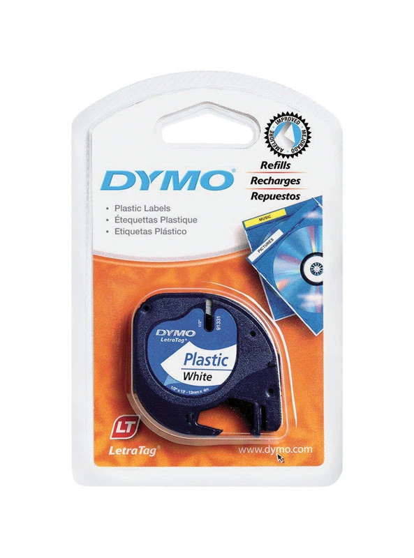 Letratag 1/2 In. W X 156 In. L White Plastic Label Maker Tape