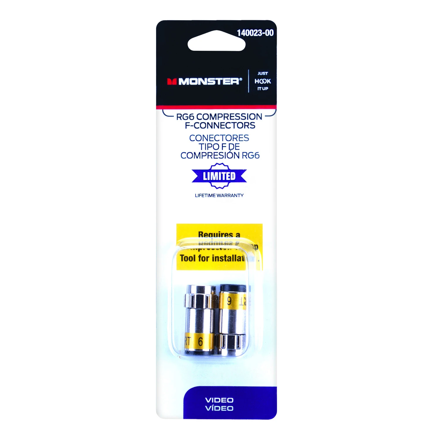Monster Just Hook It Up Compression RG6 Compression Connector 2 pk