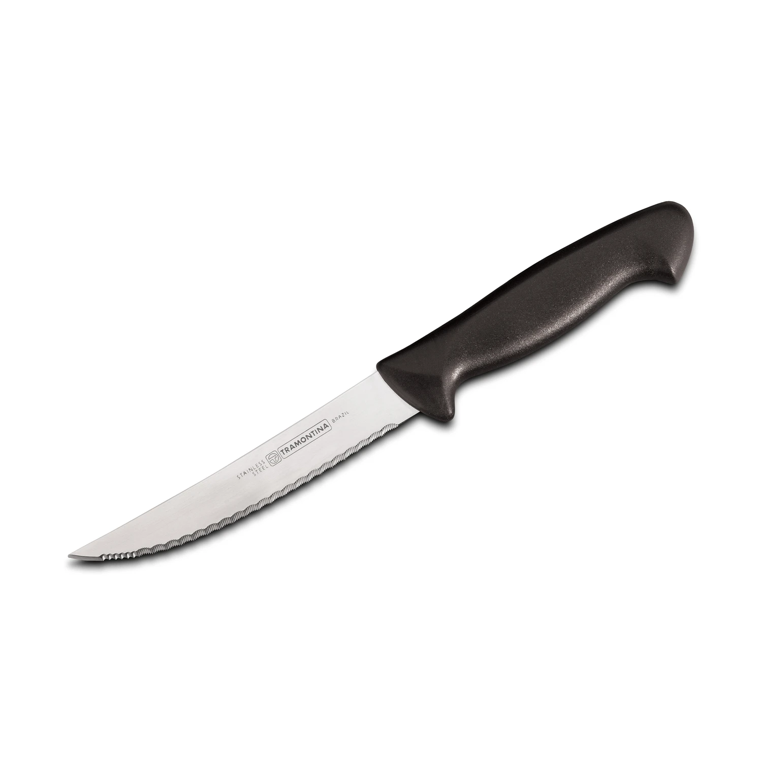 5 Inch Stainless Steel Micro Serrated Steak Knife With Black Polypropylene Handle