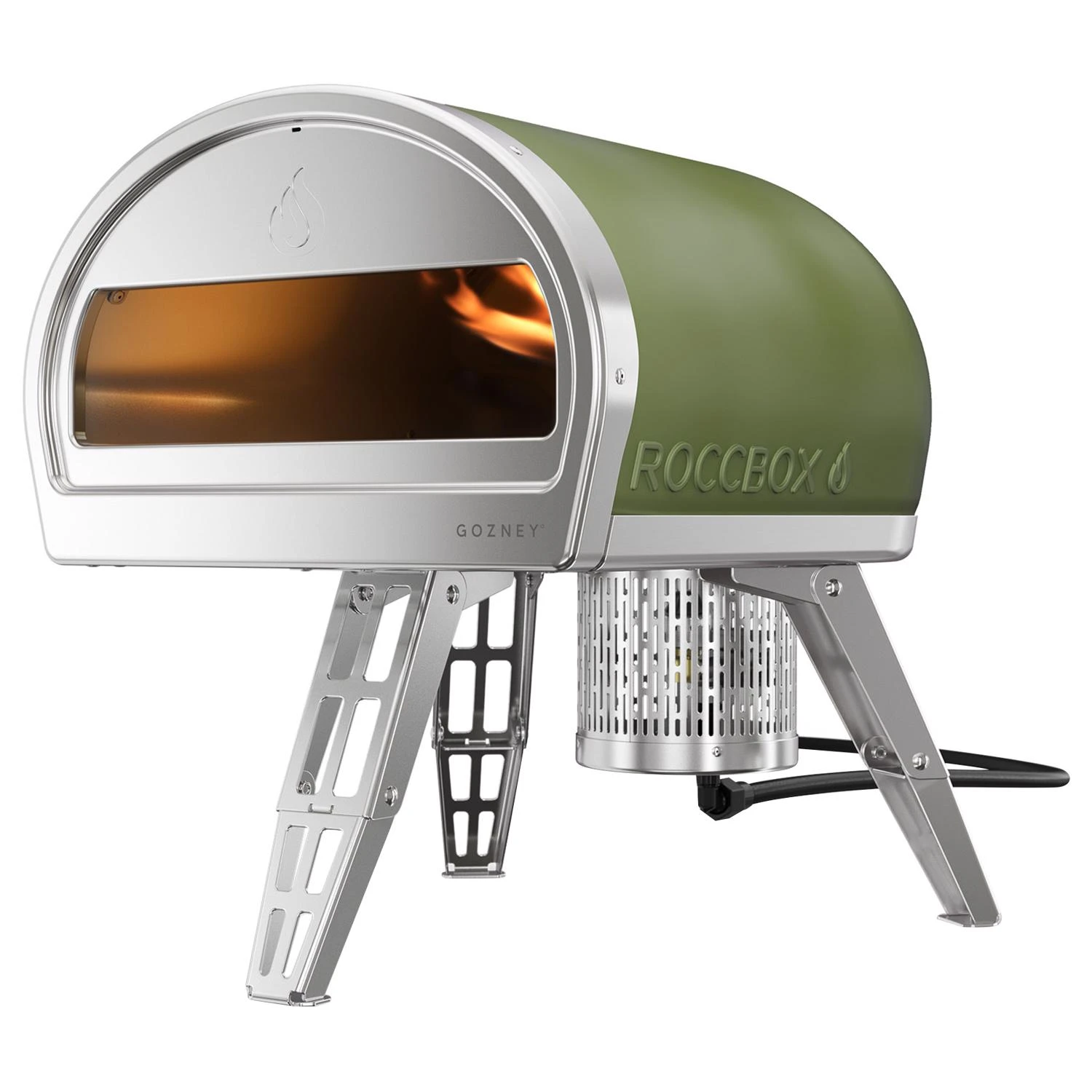 Roccbox Propane Gas Outdoor Pizza Oven Olive Green With Detachable Burner