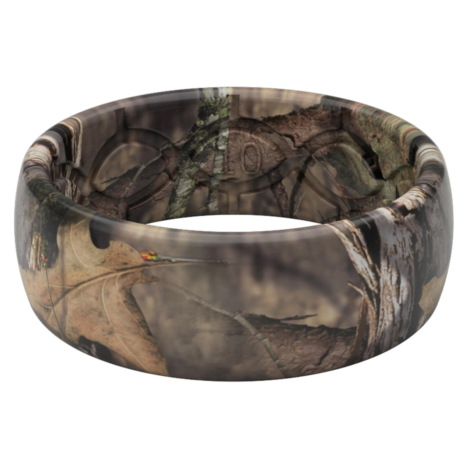 Mossy Oak Unisex Original Camo Round Brown Silicone Ring Size 11