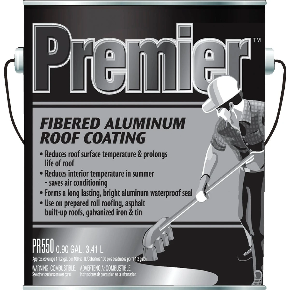 Premium Fibered Aluminum Roof Coating 0.9 Gallon