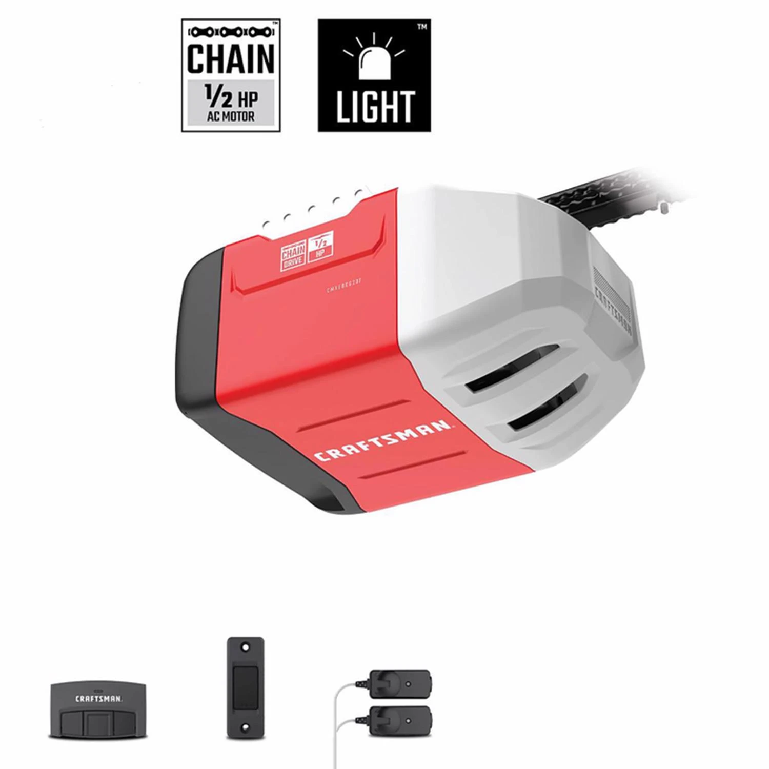 Craftsman Chamberlain 1/2 Hp Chain Drive Garage Door Opener With Remote Control