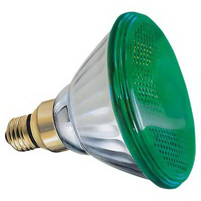 85 Watt Par38 Incandescent Reflector Lamp, Green, 120 Volt, 2000 Hour Life