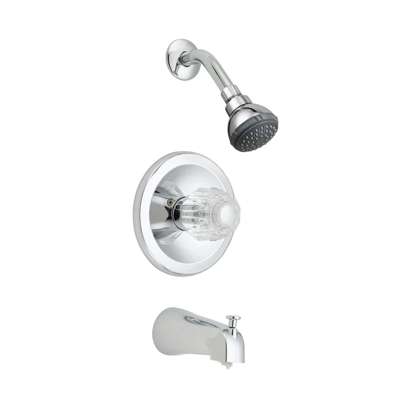 Exquisite 1-handle Chrome Tub And Shower Faucet With Diverter