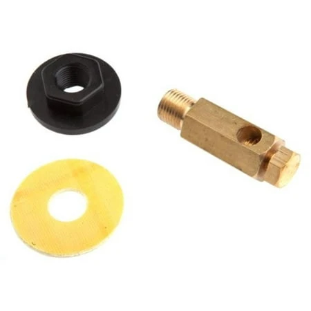 57510 Output Jack With Washer And Brass Plug, Black Knob