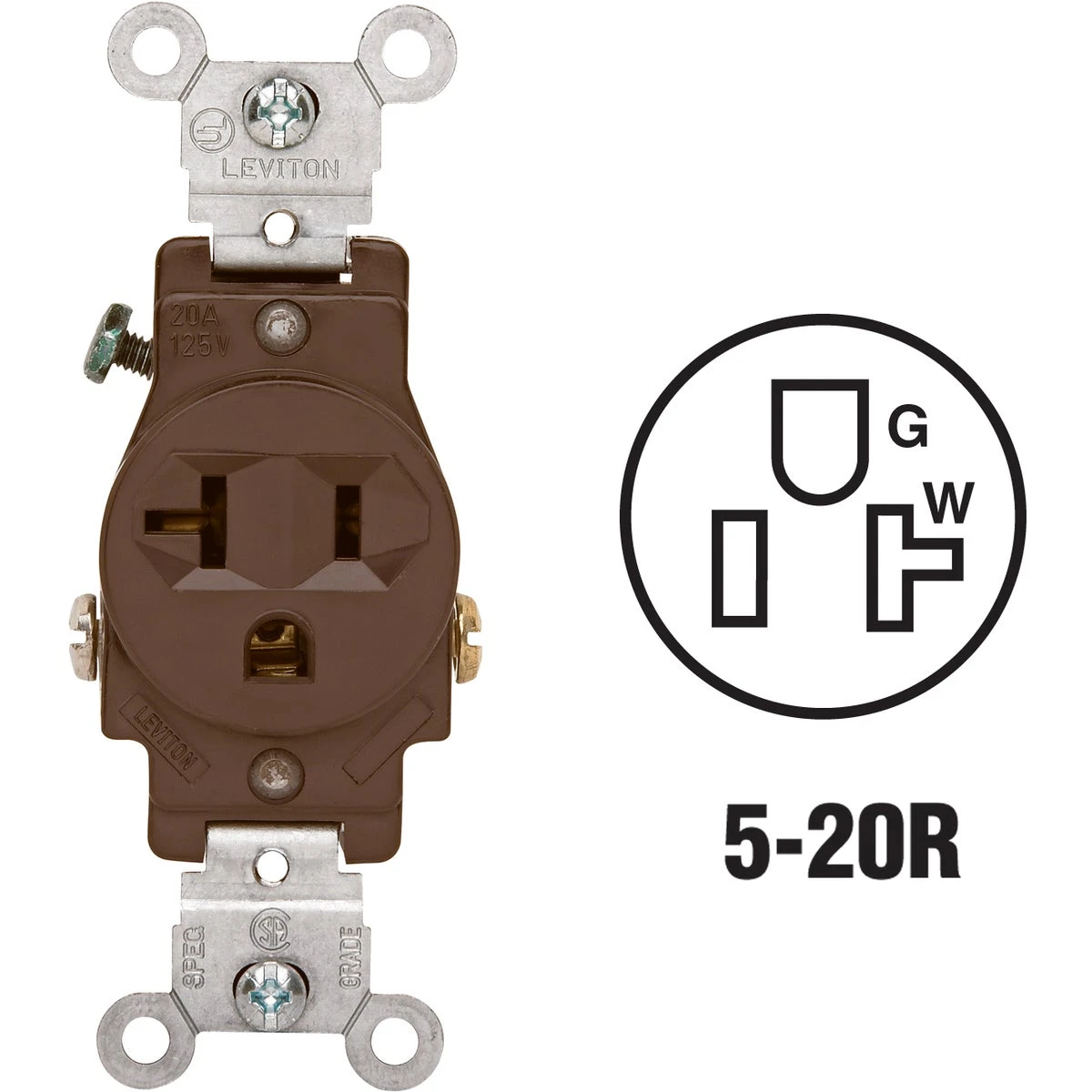 20A BRN SGL HD OUTLET