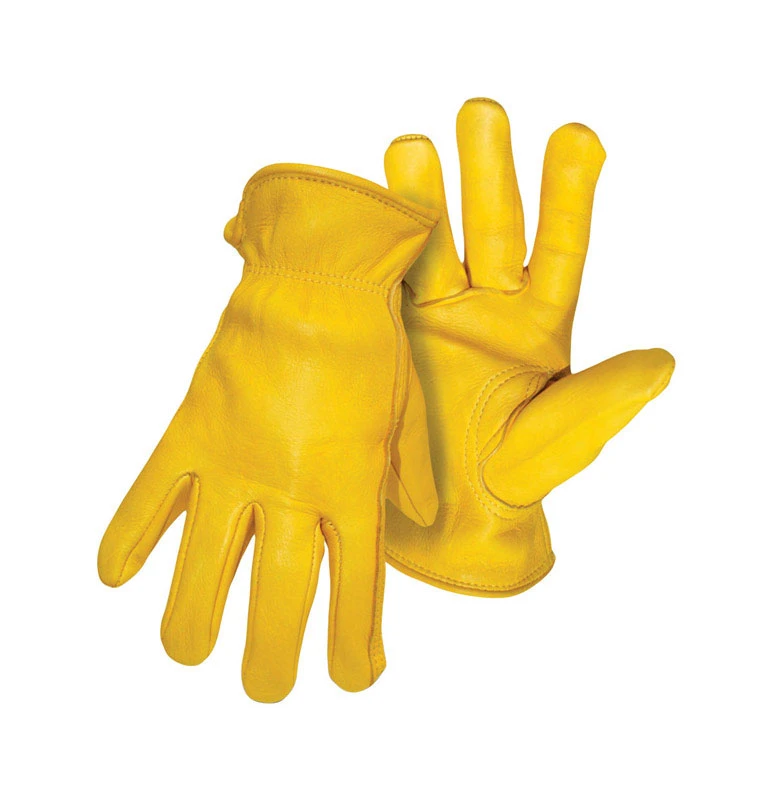 Men's Premium Deerskin Driver Gloves Yellow Large Indoor/outdoor