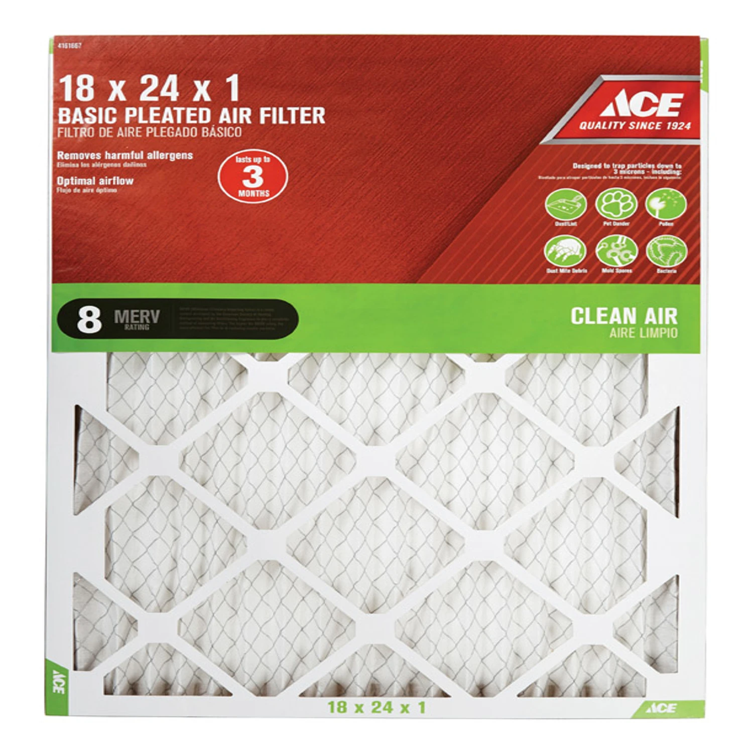 FILTER AIR PLEAT 18X24X1