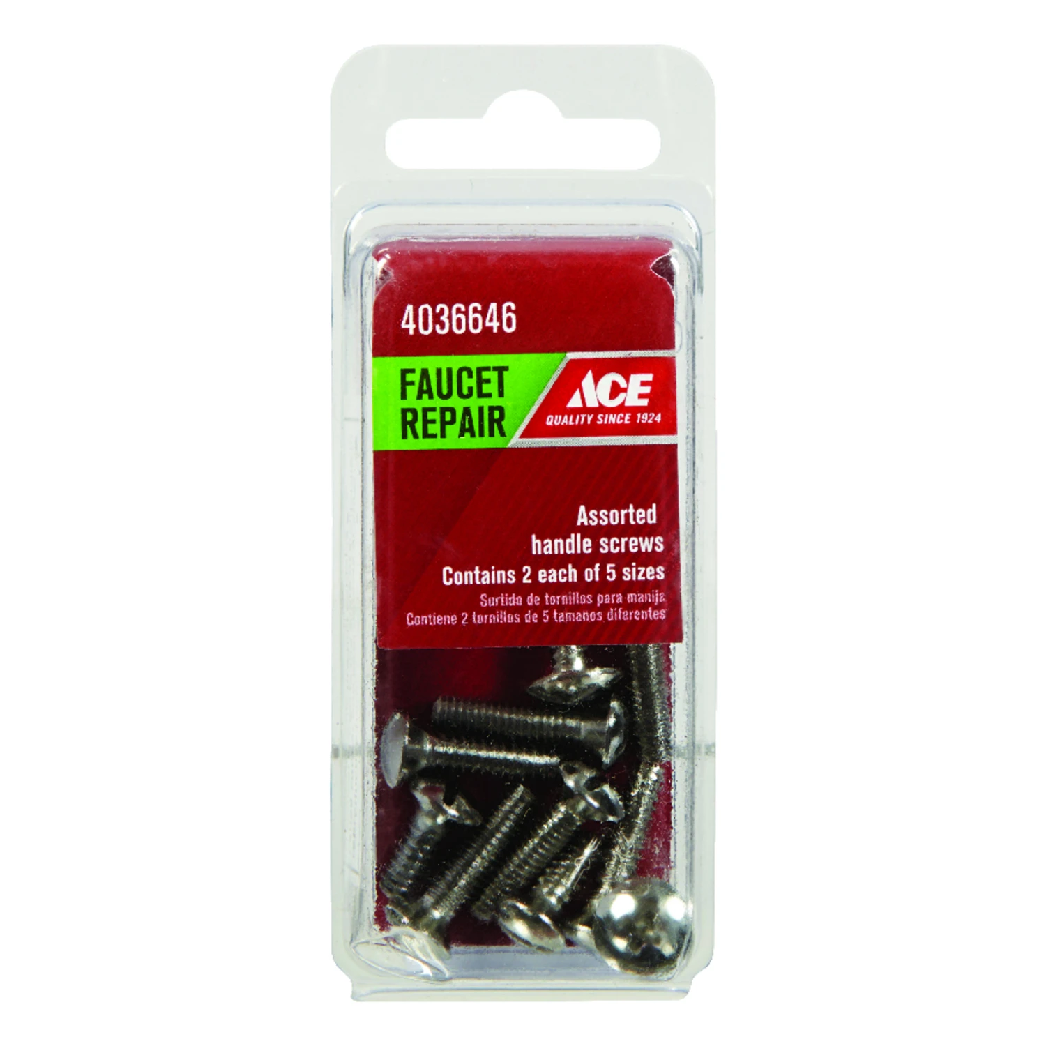 Universal Chrome Faucet Screw Assortment - 10-piece Handle Screw Kit