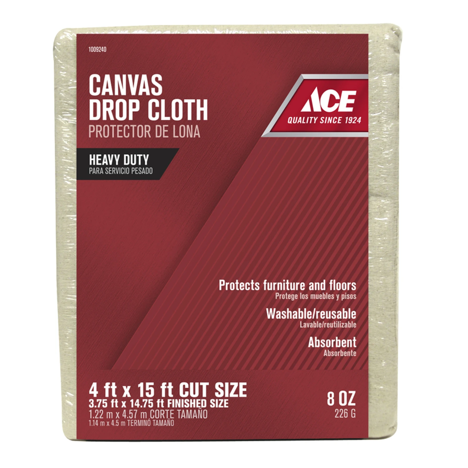 Ace 4 ft. W x 15 ft. L Canvas Drop Cloth 1 pk