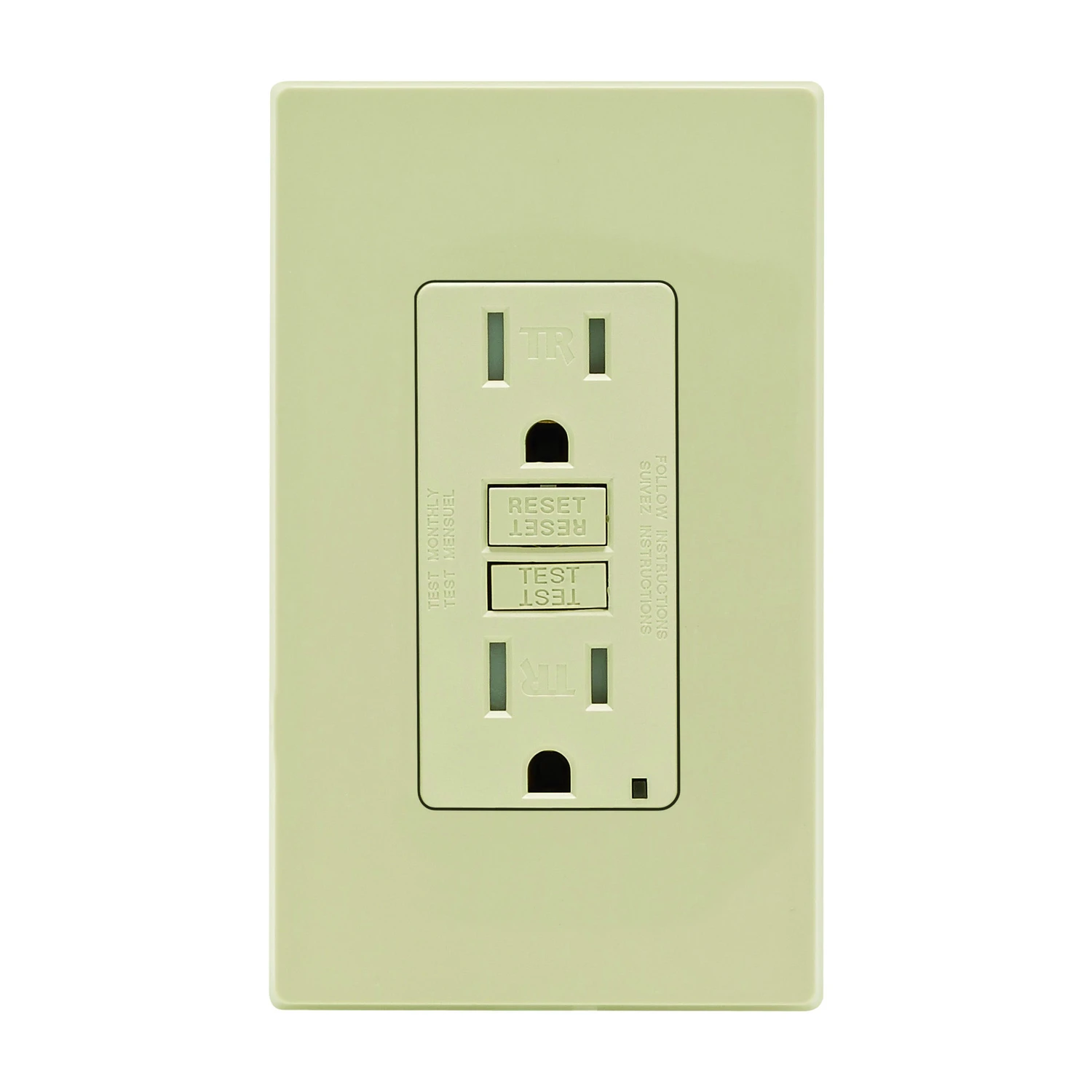 Leviton 15 amps 125 volt Ivory GFCI Outlet 5-15R 1 pk