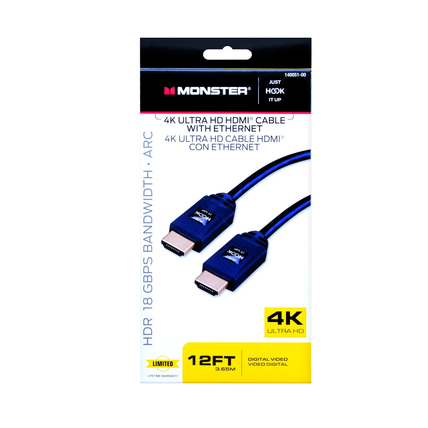 Just Hook It Up 12 Ft. High Speed Hdmi Cable With Ethernet - Model 140051-00