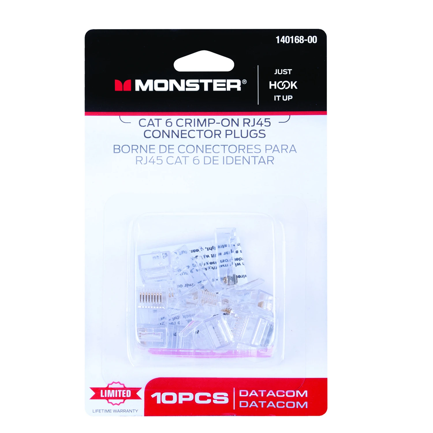 Monster Just Hook It Up Cat 6 RJ45 Connector Plugs 10 pk