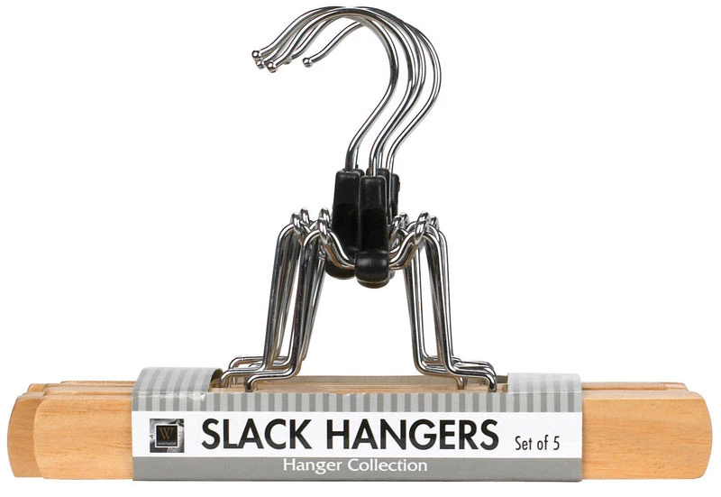 Whitmor 6-1/2 in. H x 1 in. W x 9 in. L Wood White Slack Hanger 5 pk
