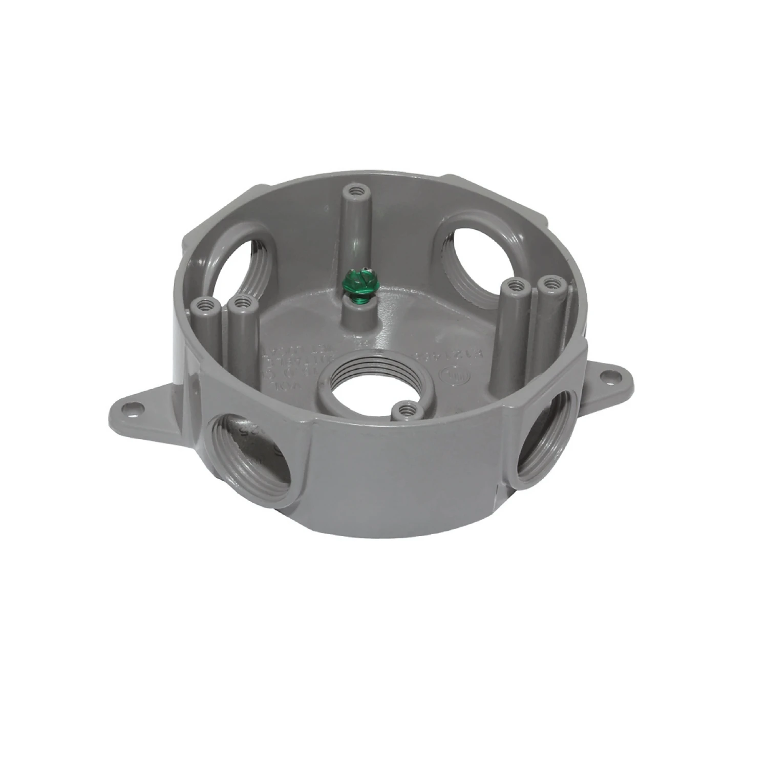 1/2" 5H RND BOX GRY