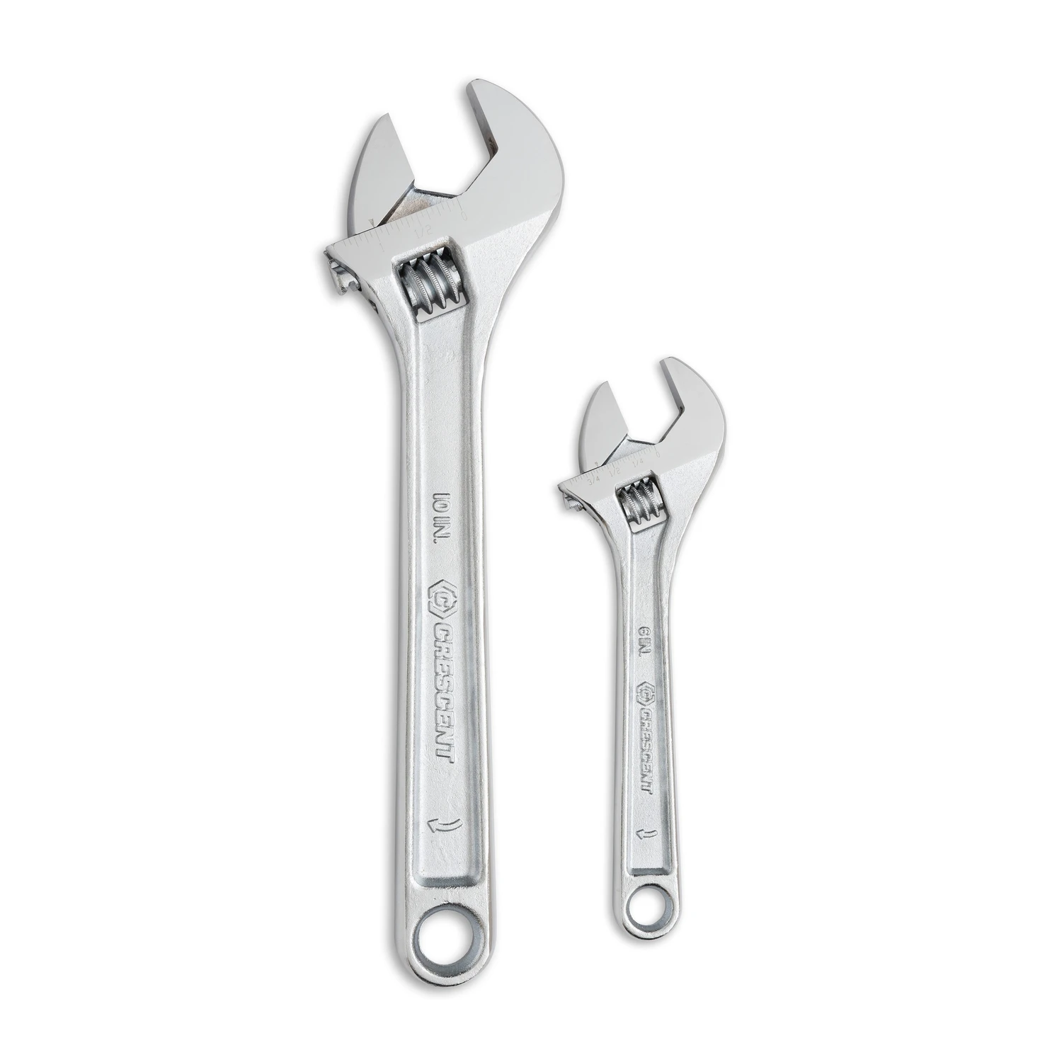 Adjustable Wrench Set 6 And 10 In. L Metric And Sae 2 Piece