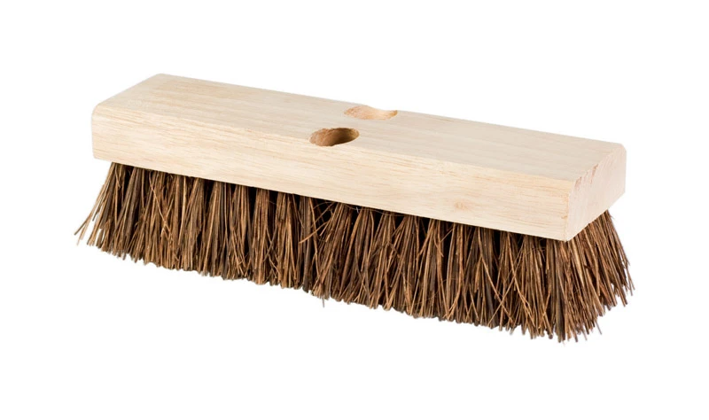 2 In. W Medium Bristle Wood Handle Deck Brush - 10 In. Length