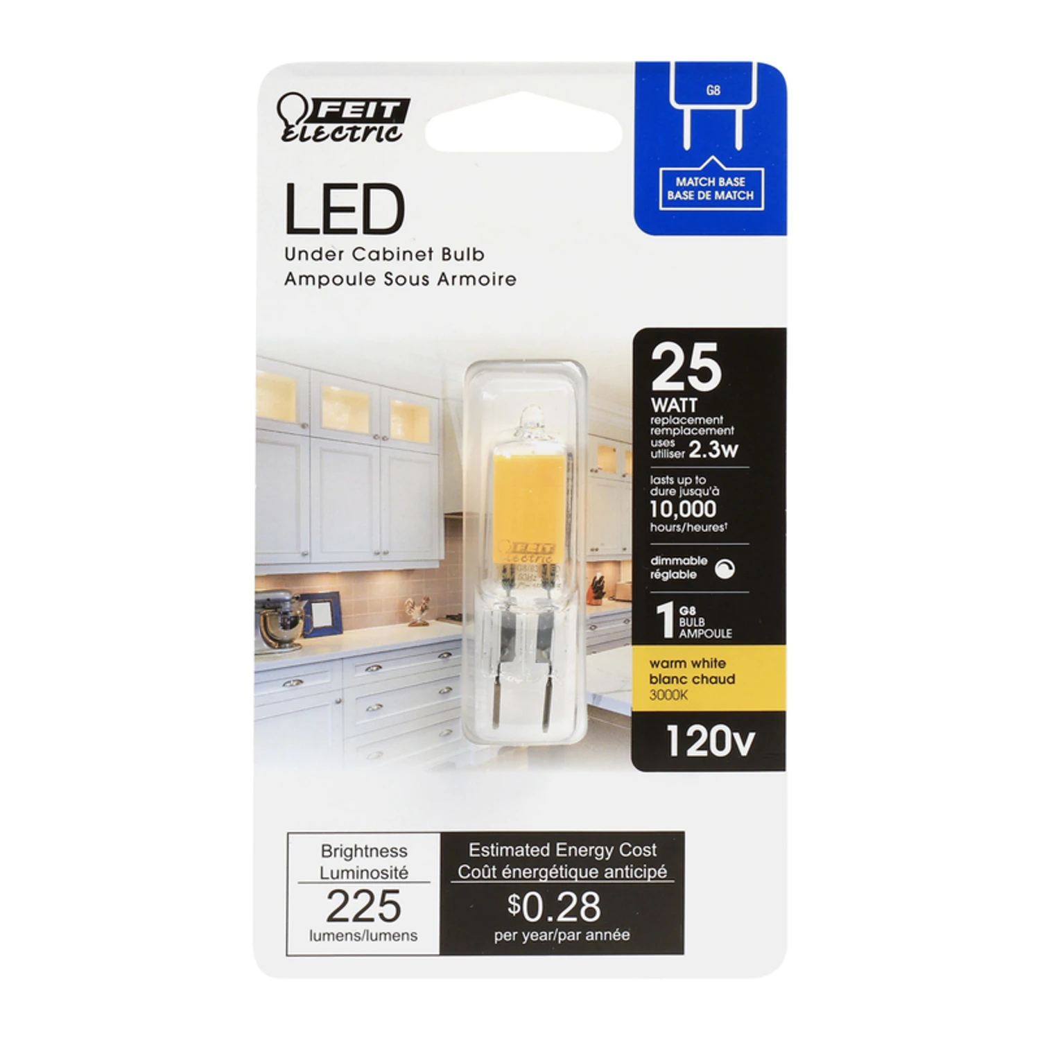 Feit T4 G8 LED Bulb Bright White 25 Watt Equivalence 1 pk