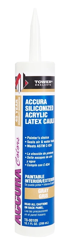 Ts-00109 10.1 Oz Gray Accura Adhesive Silliconized Acrylic Caulk