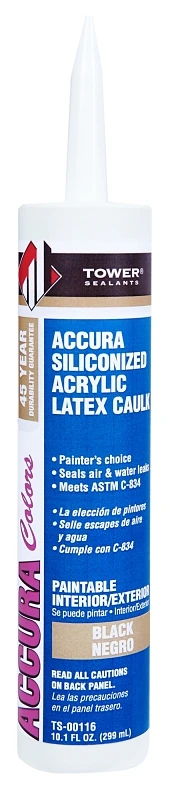 Ts-00116 10.1 Oz Black Accura Adhesive Silicone Acrylic Caulk
