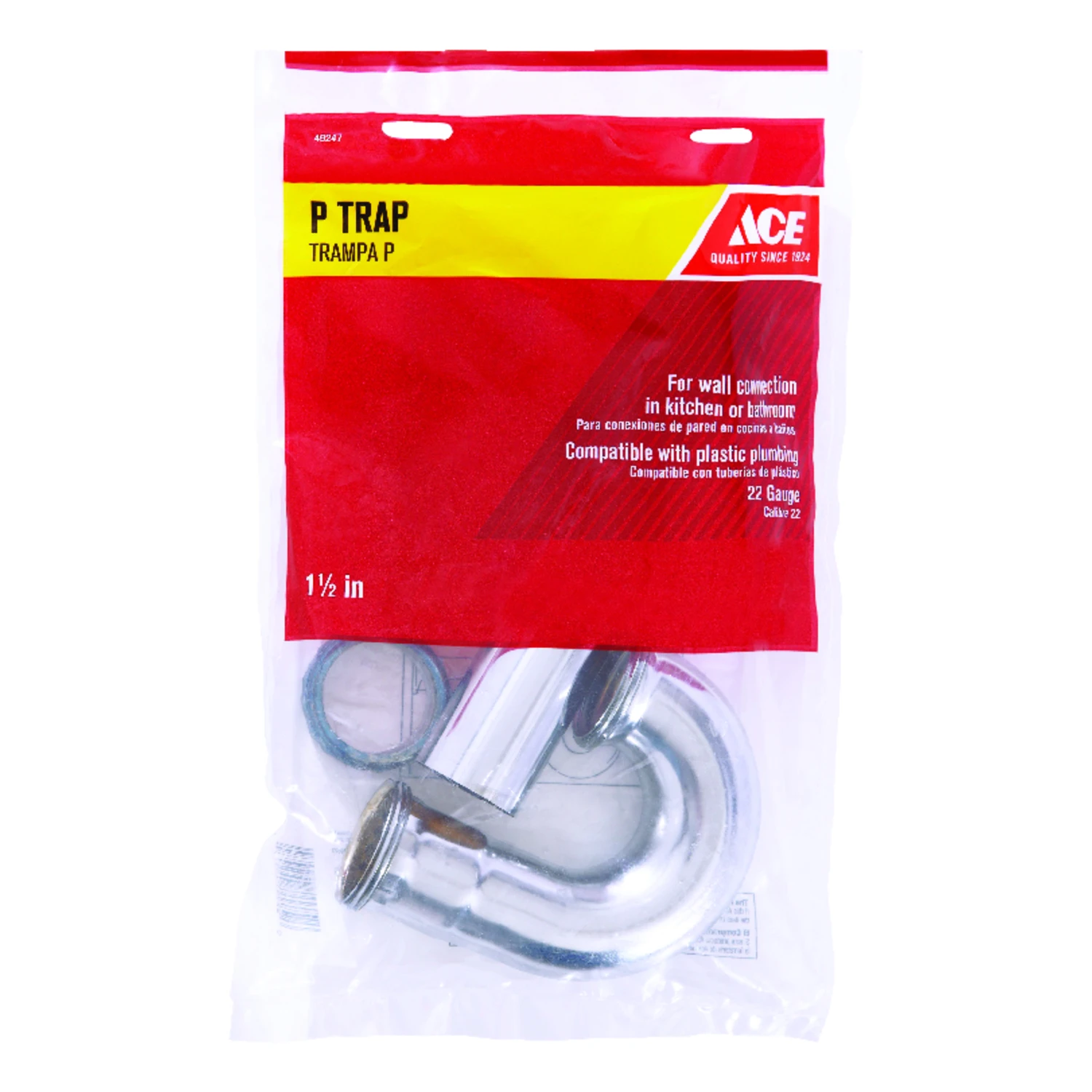 1-1/2 In. Chrome Plated Brass P Trap For Kitchen Drainage