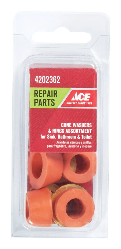 Ace Assorted in. Dia. Rubber Cone Washer 8 pk