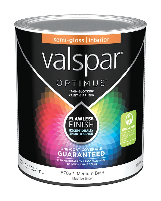 Optimus Semi-gloss Tintable Medium Base Acrylic Latex Paint And Primer 1 Quart