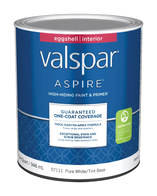 Aspire Eggshell Pure White Acrylic Latex Paint And Primer 1 Quart
