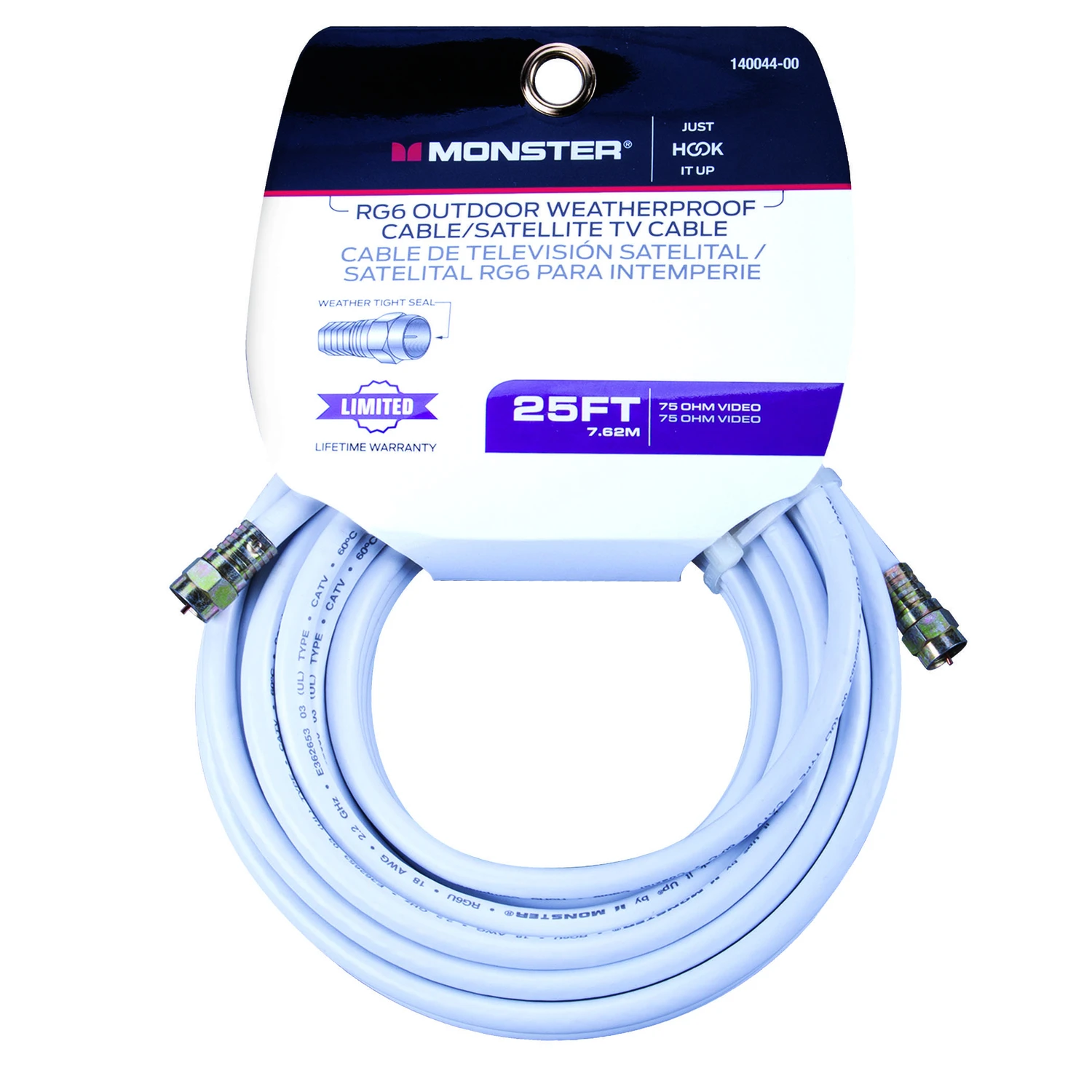 Just Hook It Up 25 Ft. Rg6 Video Coaxial Cable With F-type Connectors