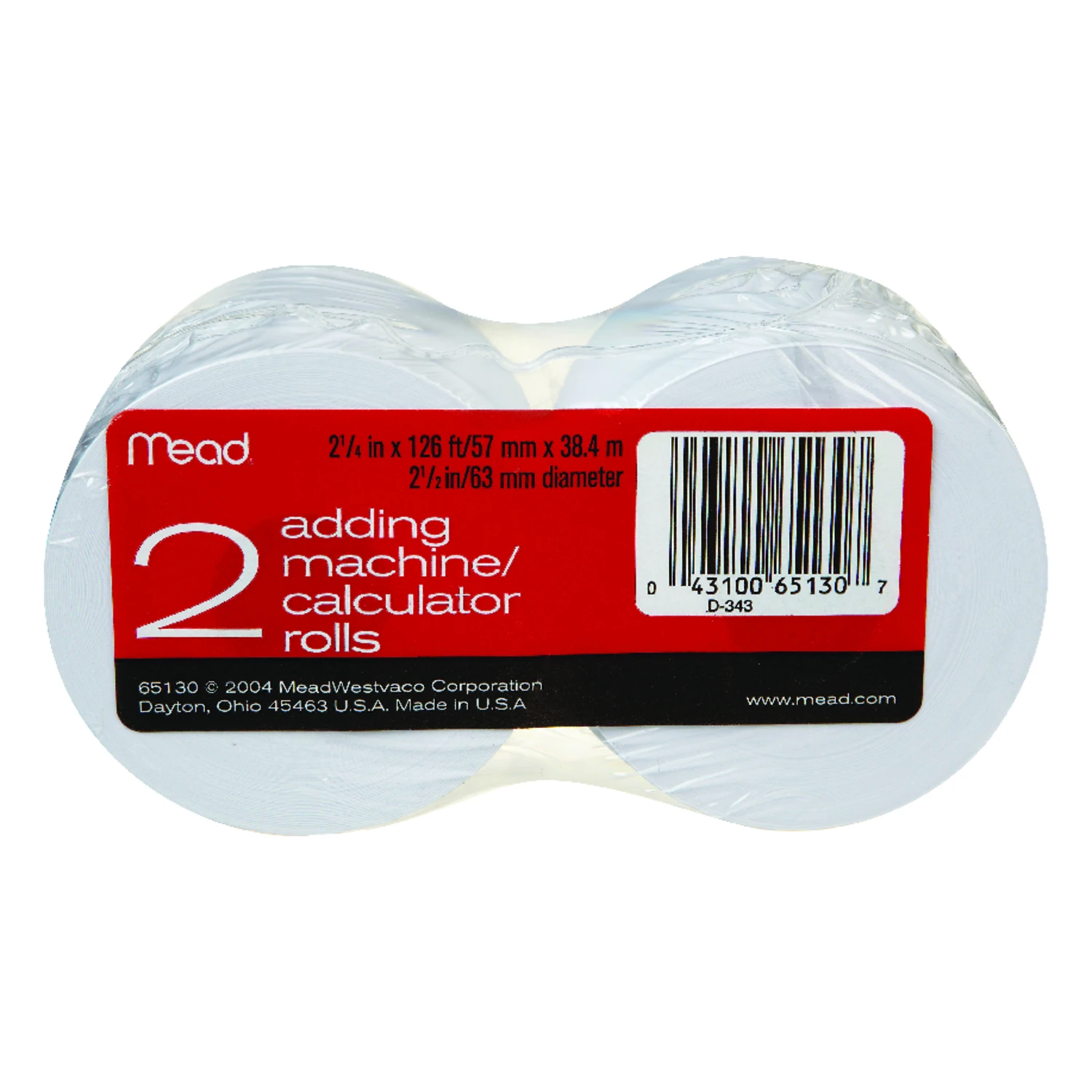 Calculator Paper 2-1/4 In. W X 126 Ft. L 1 Ply - Model 65130