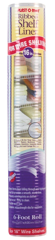 Plast-o-mat 6 Ft. L X 15-1/2 In. W Clear Non Adhesive Ribbed Shelf Liner