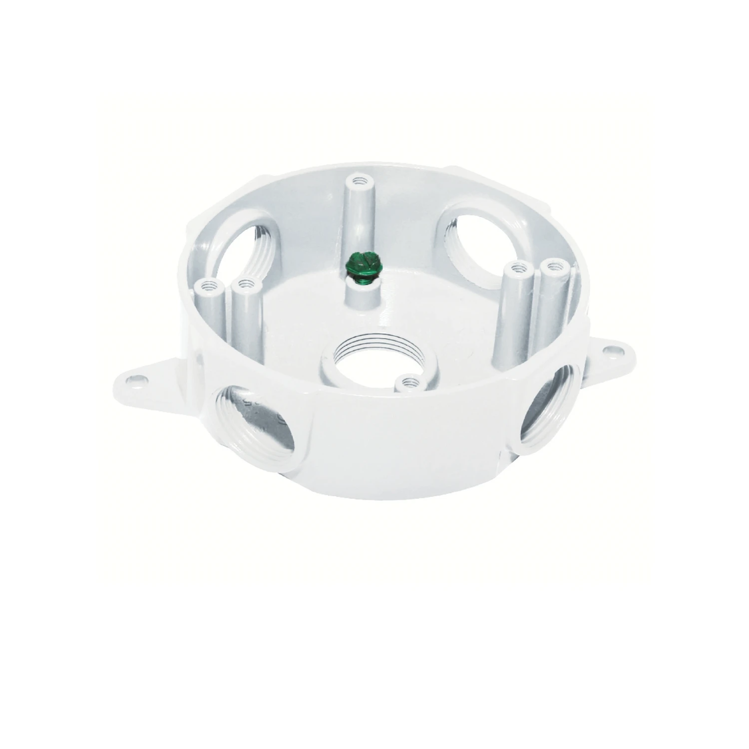 16 Cu In Round Metallic Weatherproof Box White - Model 143854wh