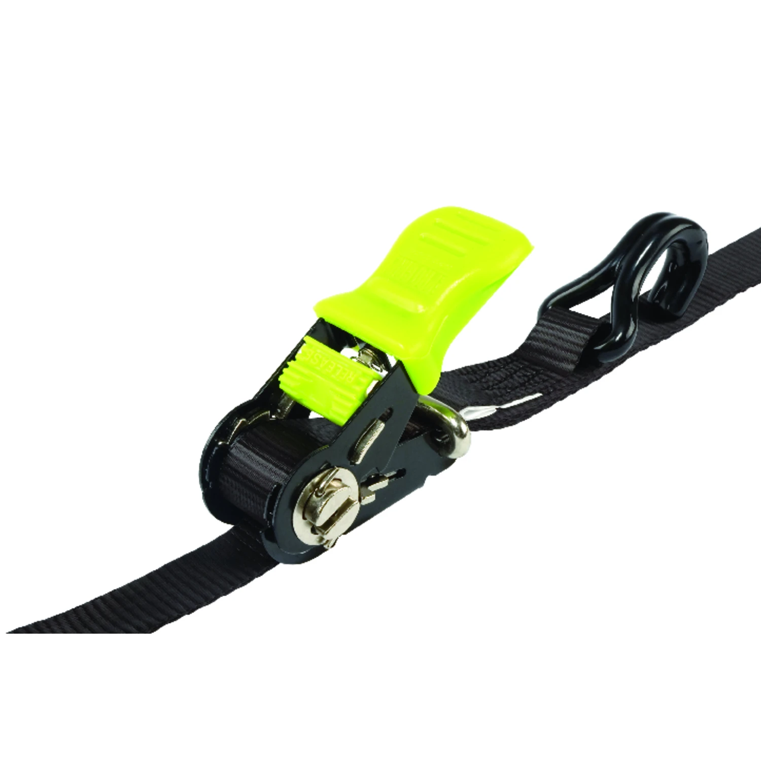 Heavy Duty 16 Ft. Ratchet Tie Down With Double J Hooks - 450 Lbs Working Load Limit