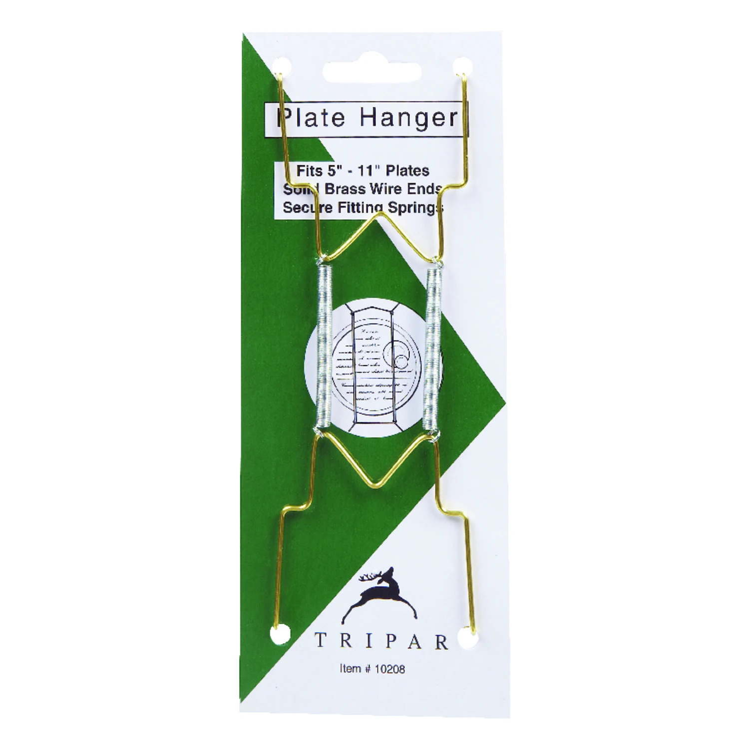 Tripar 5 to 11 in. Brass Bent Curves Plate Hanger 1 pk