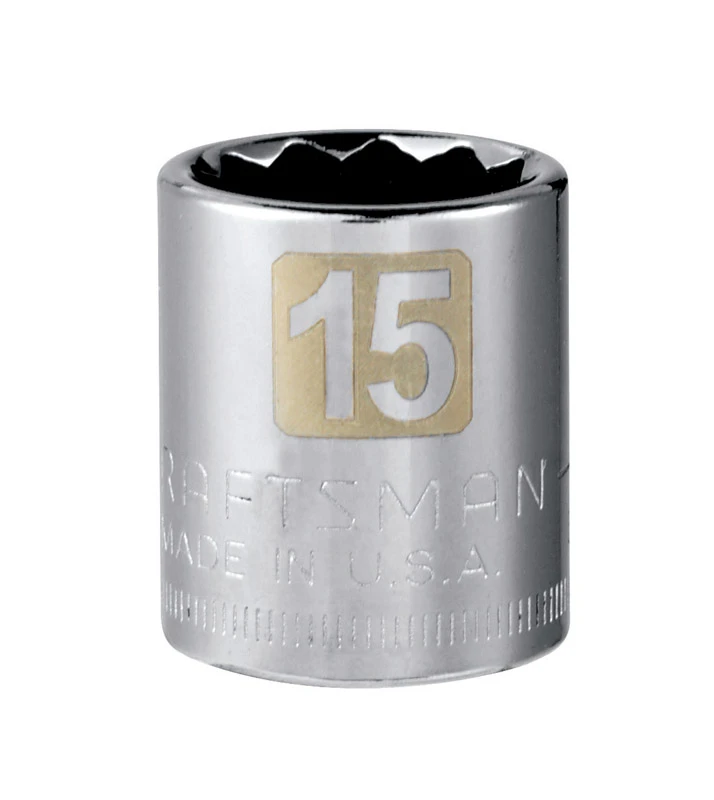 15 Mm X 3/8 In. Drive Metric 12 Point Standard Socket - 1 Piece