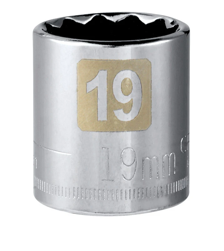19 Mm X 3/8 In. Drive Metric 12 Point Standard Socket