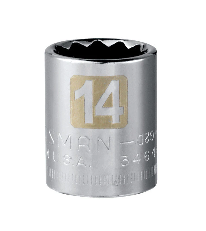14 Mm X 3/8 In. Drive Metric 12 Point Standard Socket - 1 Piece
