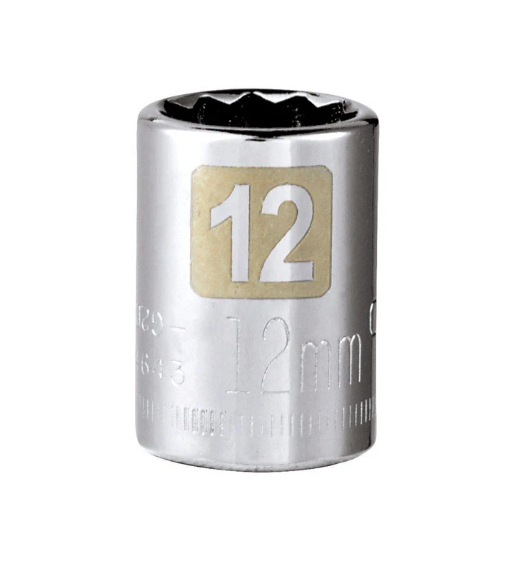 12 Mm X 3/8 In. Drive Metric 12 Point Standard Socket - 1 Piece