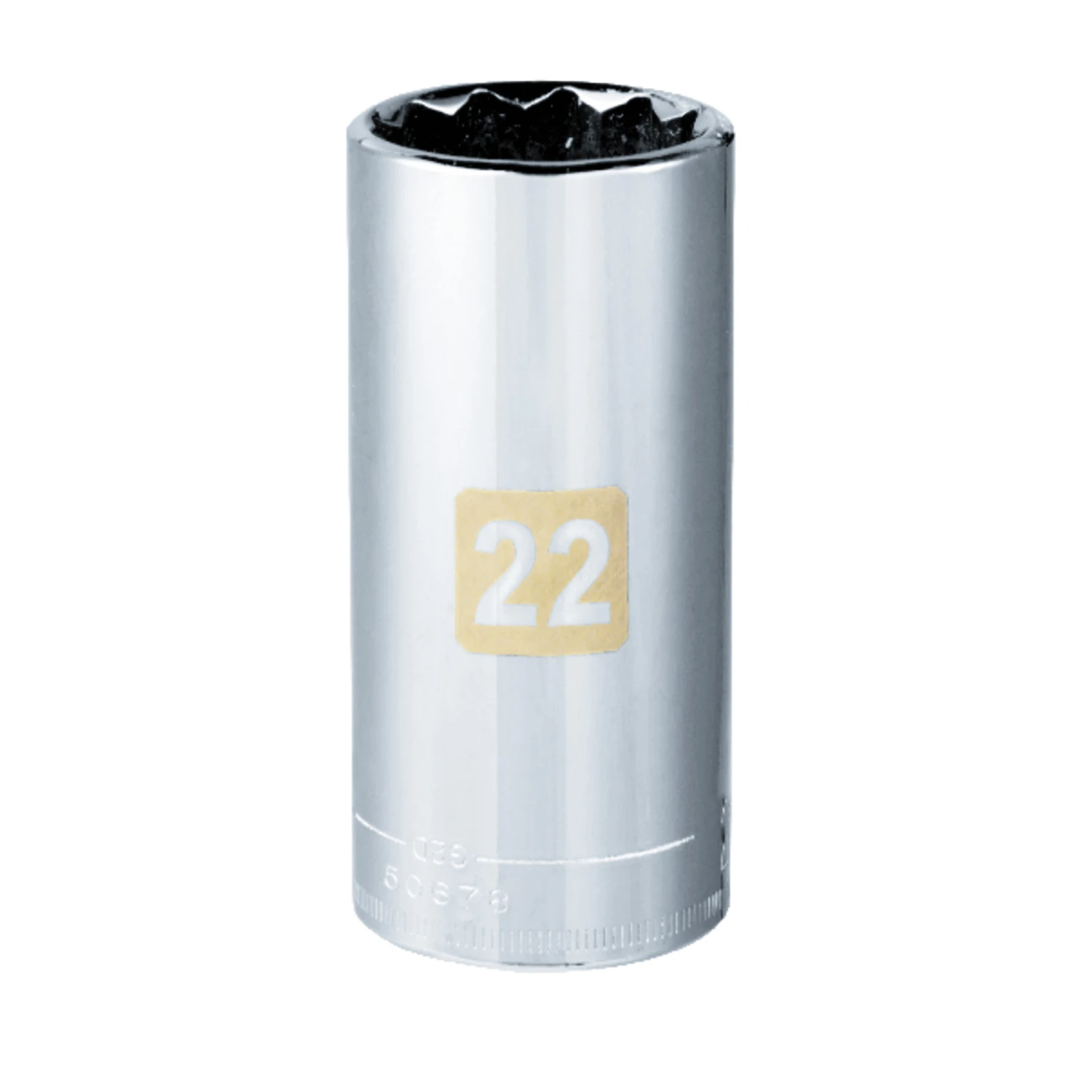 22 Mm X 3/8 In. Drive Metric 12 Point Deep Socket - 1 Piece