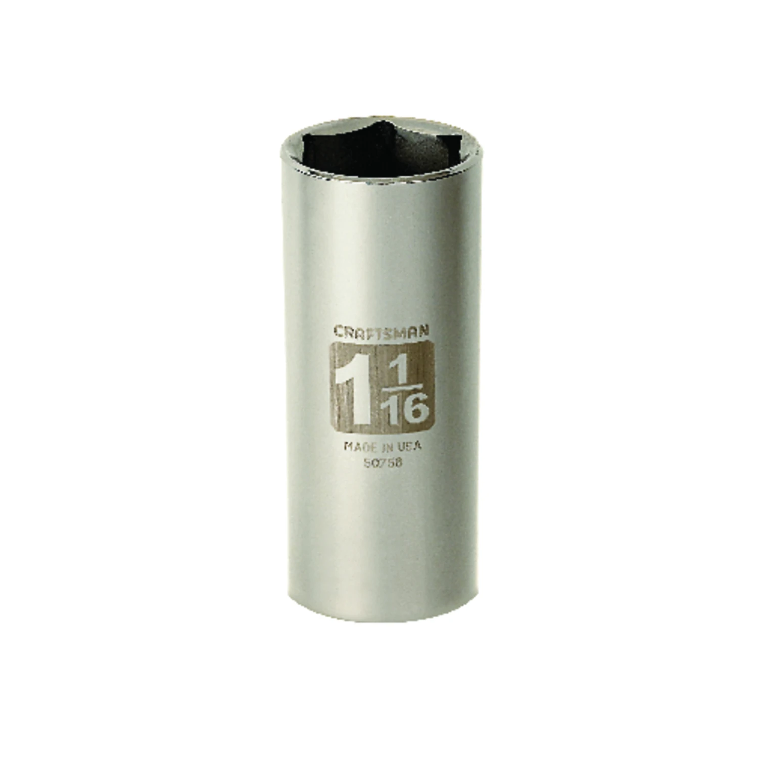 1-1/16 In. X 1/2 In. Drive Sae 6 Point Deep Socket - 1 Piece