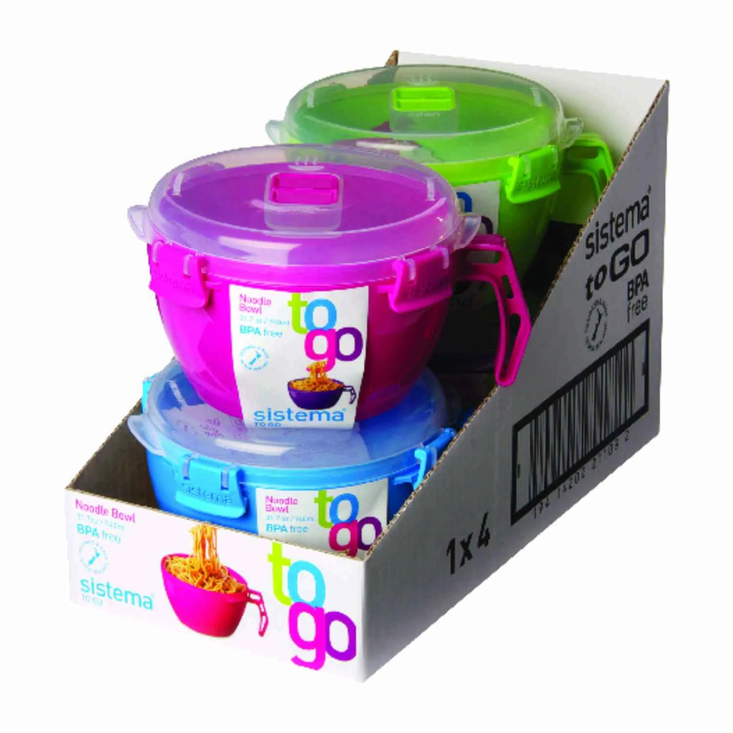 Sistema Klip It 31.7 oz Assorted Noodle Bowl 1 pk