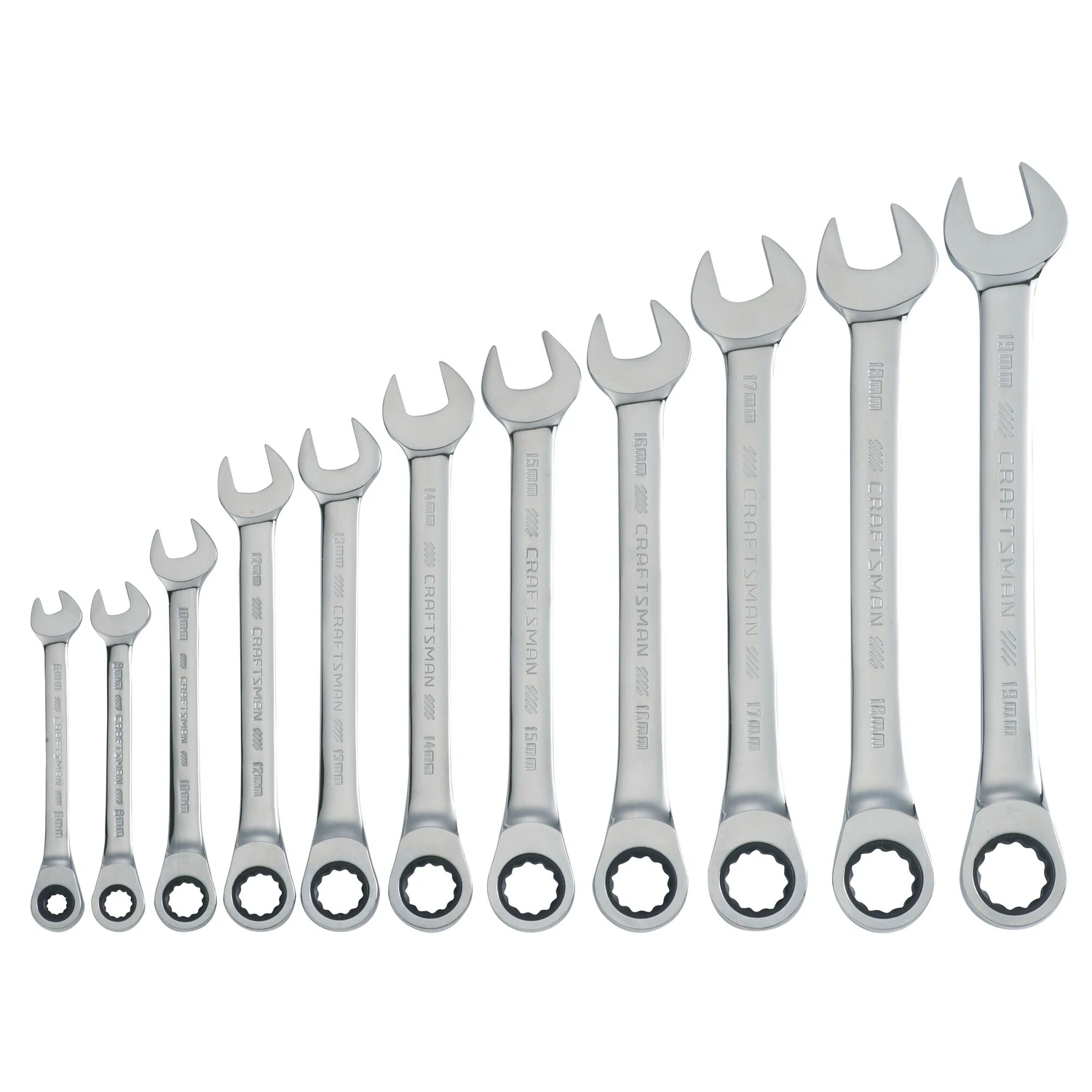 11-piece Metric Ratcheting Combination Wrench Set For Versatile Applications
