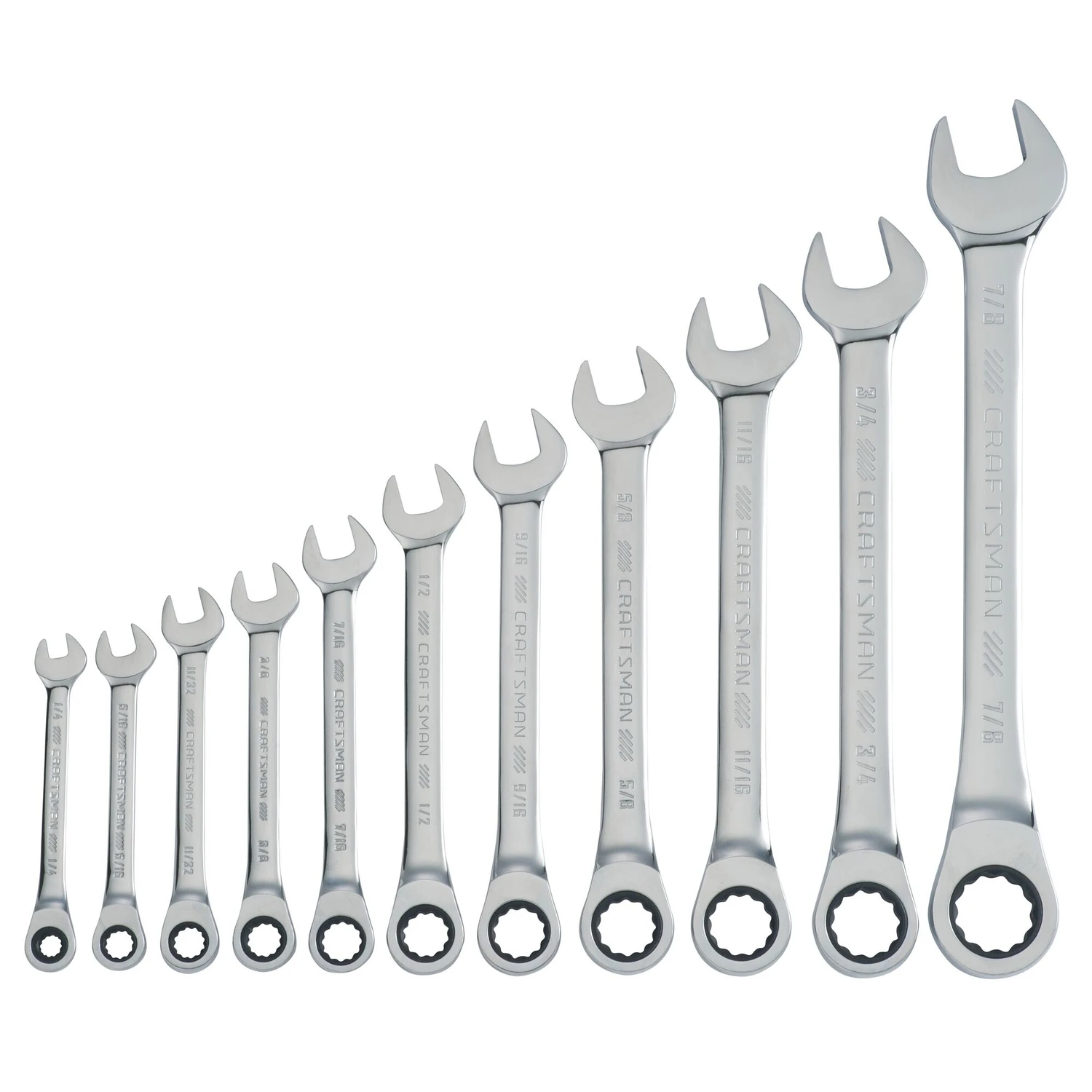 11 Piece Sae Ratcheting Combination Wrench Set For Versatile Applications